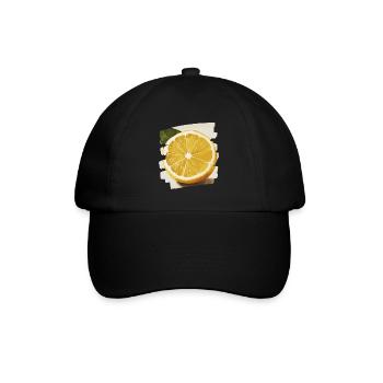 Zitrone - Baseballkappe - Schwarz/Schwarz - Vorne