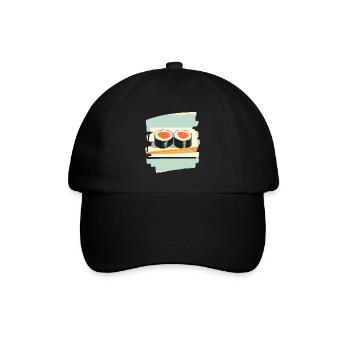 Sushi - Baseballkappe - Schwarz/Schwarz - Vorne