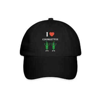 Zucchini-Humor - Baseballkappe - Schwarz/Schwarz - Vorne