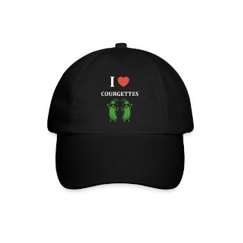 Zucchini-Humor - Baseballkappe - Schwarz/Schwarz - Vorne
