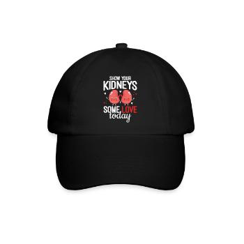 Zeige deinen Nieren etwas Liebe Grünes Band Lustig - Baseballkappe - Schwarz/Schwarz - Vorne