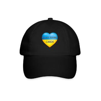 I'M NOT PLAYING CARDS – UKRAINE HERZ - Baseballkappe - Schwarz/Schwarz - Vorne