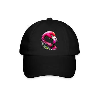 Flamingo - Baseballkappe - Schwarz/Schwarz - Vorne
