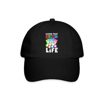 Lebe Das Bingo Leben Mit Stil - Baseballkappe - Schwarz/Schwarz - Vorne