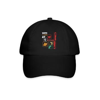 Warum ich immer beim Billard verliere - Baseballkappe - Schwarz/Schwarz - Vorne