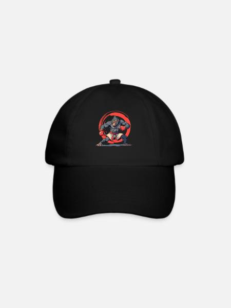muay thai gorilla Design for a muay thai - Baseballkappe - Schwarz/Schwarz