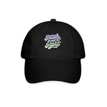 Intuition Über Instinkt Inspirierendes - Baseballkappe - Schwarz/Schwarz - Vorne