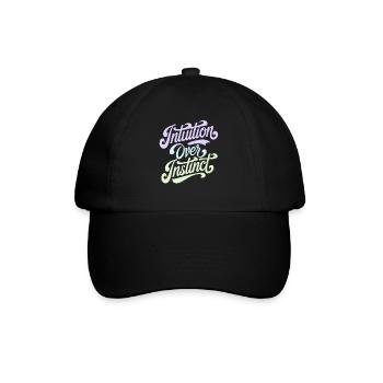 Intuition Über Instinkt Inspirierendes - Baseballkappe - Schwarz/Schwarz - Vorne