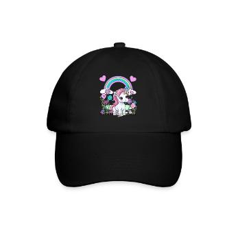 Einhorn Einhörner Fabelwesen Fabeltiere Kind - Baseballkappe - Schwarz/Schwarz - Vorne