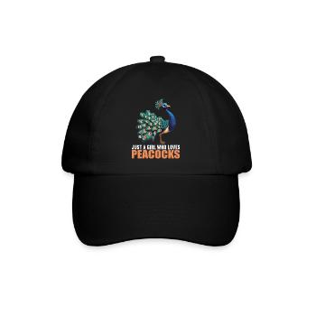 Pfaue Pfau - Baseballkappe - Schwarz/Schwarz - Vorne