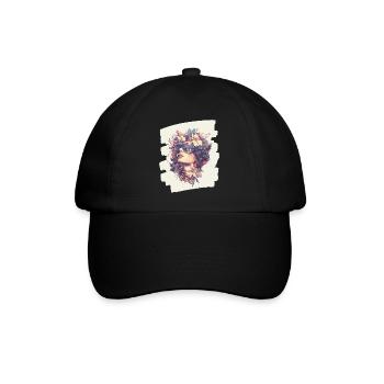 Frühling Frühlingsanfang Blumen - Baseballkappe - Schwarz/Schwarz - Vorne