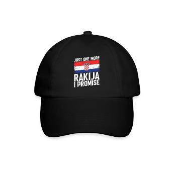 Nur Noch Ein Rakija Verspreche Ich - Baseballkappe - Schwarz/Schwarz - Vorne