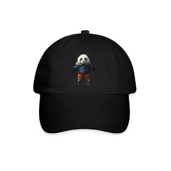 Panda - Baseballkappe - Schwarz/Schwarz - Vorne