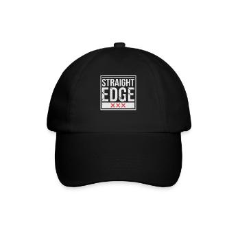 Straight Edge Schriftzug für Straight Edger Life - Baseballkappe - Schwarz/Schwarz - Vorne