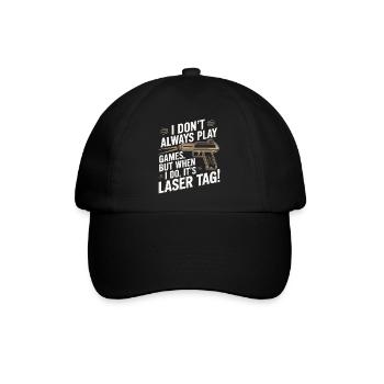 Ich spiele nicht immer Spiele, aber wenn ich es tue, dann ist es - Baseballkappe - Schwarz/Schwarz - Vorne