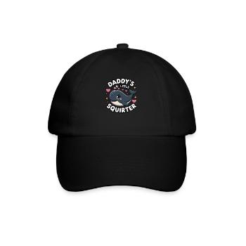 Papas kleiner Squirter, vulgärer Erwachsenen-Humor - Baseballkappe - Schwarz/Schwarz - Vorne