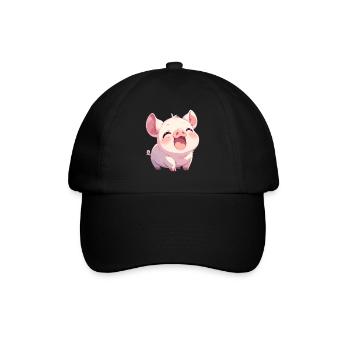 Schweine Schwein - Baseballkappe - Schwarz/Schwarz - Vorne