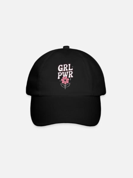Frauen Power GRL PWR Girl Patriarchat Feminismus - Baseballkappe - Schwarz/Schwarz