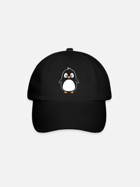 Pinguin - Baseballkappe - Schwarz/Schwarz