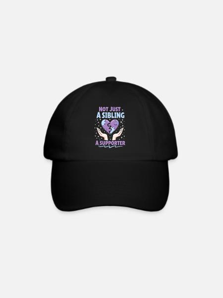 Autismus -geschwister - Baseballkappe - Schwarz/Schwarz