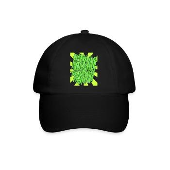 Grüne Bohnen Bohne Gemüse Retro Vintage - Baseballkappe - Schwarz/Schwarz - Vorne