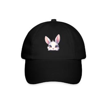 Hasen Hase - Baseballkappe - Schwarz/Schwarz - Vorne