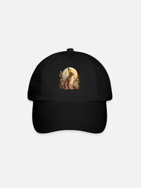 Hasen Hase - Baseballkappe - Schwarz/Schwarz