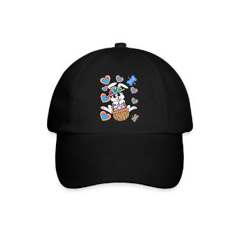 Osterhase Osterhasen Eier Ostereier Ostern - Baseballkappe - Schwarz/Schwarz - Vorne