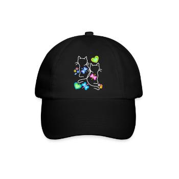 Kinder Katzen Katze Kätzchen Kleinkinder Baby - Baseballkappe - Schwarz/Schwarz - Vorne