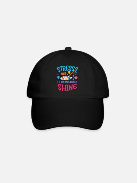 Diamond Painting Artist Stress Too Busy Shine - Baseballkappe - Schwarz/Schwarz