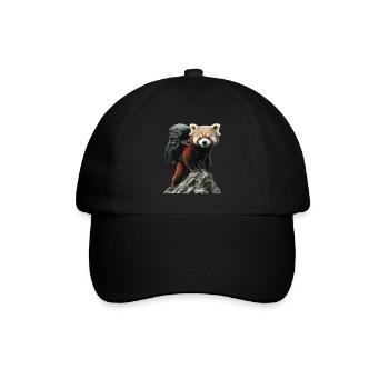 Roter Panda - Baseballkappe - Schwarz/Schwarz - Vorne