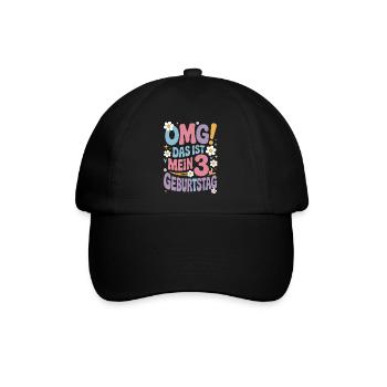 3. Geburtstag Mädchen Das Ist Mein 3. Geburtstag - Baseballkappe - Schwarz/Schwarz - Vorne