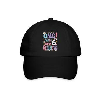 6. Geburtstag Mädchen Das Ist Mein 6. Geburtstag - Baseballkappe - Schwarz/Schwarz - Vorne