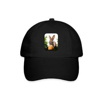 Osterhase - Baseballkappe - Schwarz/Schwarz - Vorne