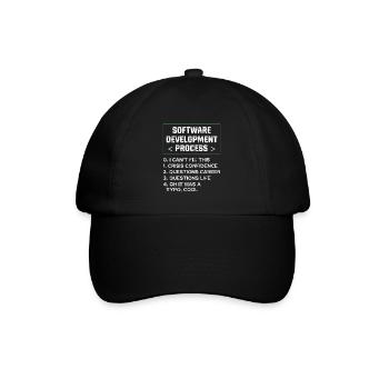 Softwareentwicklungsprozess Humor Programmierer - Baseballkappe - Schwarz/Schwarz - Vorne