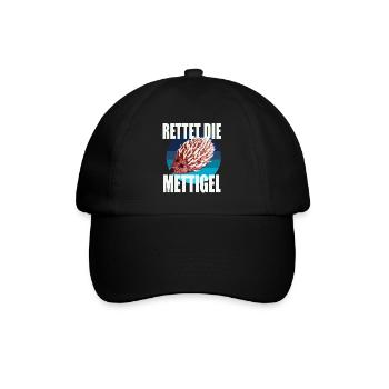 Rettet die Mettigel - Baseballkappe - Schwarz/Schwarz - Vorne