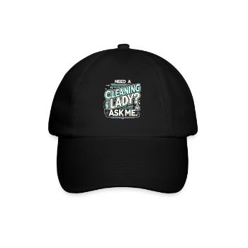 Brauchen Sie eine Putzfrau? Fragen Sie mich - Baseballkappe - Schwarz/Schwarz - Vorne