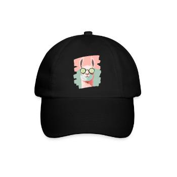 Lama Alpaka Beauty Selfcare Maske - Baseballkappe - Schwarz/Schwarz - Vorne