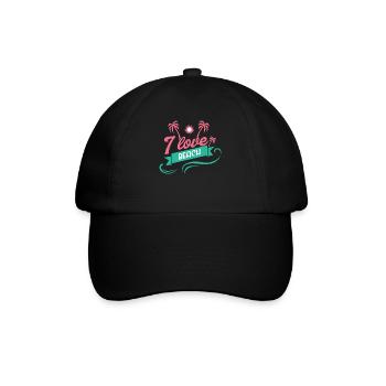 I Love Beach Cool Summer Design - Baseballkappe - Schwarz/Schwarz - Vorne
