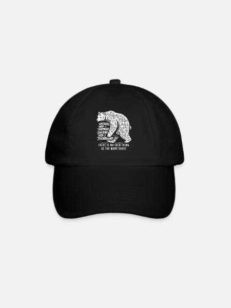 Lustiger bücherliebhaber bär statement für buchfan - Baseballkappe - Schwarz/Schwarz