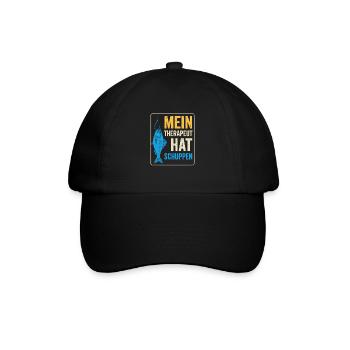 Angeln Therapie Spruch - Baseballkappe - Schwarz/Schwarz - Vorne