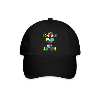 Ich liebe jemanden mit Autismus - Baseballkappe - Schwarz/Schwarz - Vorne