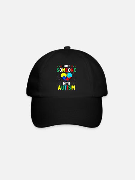 Ich liebe jemanden mit Autismus - Baseballkappe - Schwarz/Schwarz
