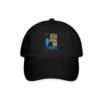 Ich fische – du nix - Baseballkappe - Schwarz/Schwarz - Vorne