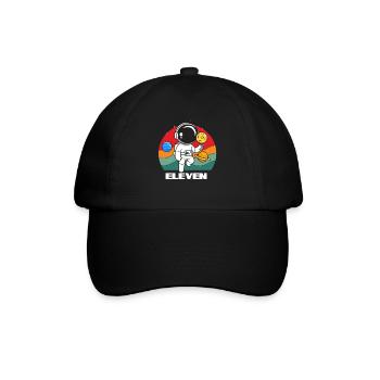 Galaktische Abenteuer Astronaut Elf - Baseballkappe - Schwarz/Schwarz - Vorne