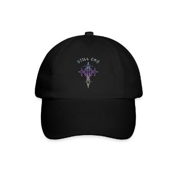 Immer noch Goth! Gothic Ästhetik Y2K Cross - Baseballkappe - Schwarz/Schwarz - Vorne