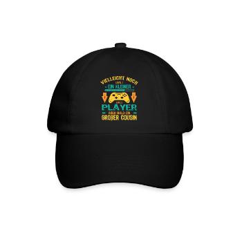 Einzelkind komplett Ich bin bald ein Großer Cousin - Baseballkappe - Schwarz/Schwarz - Vorne