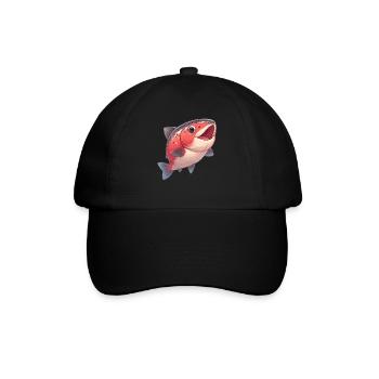 Lachse Lachs - Baseballkappe - Schwarz/Schwarz - Vorne
