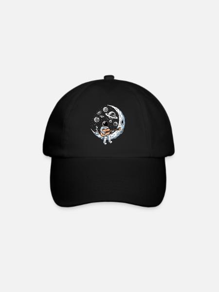 Astronaut Playing Guitar - Baseballkappe - Schwarz/Schwarz