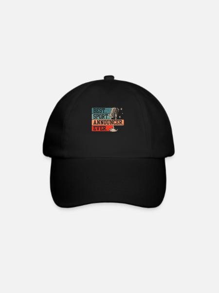 Funny Sports Ansager - Baseballkappe - Schwarz/Schwarz